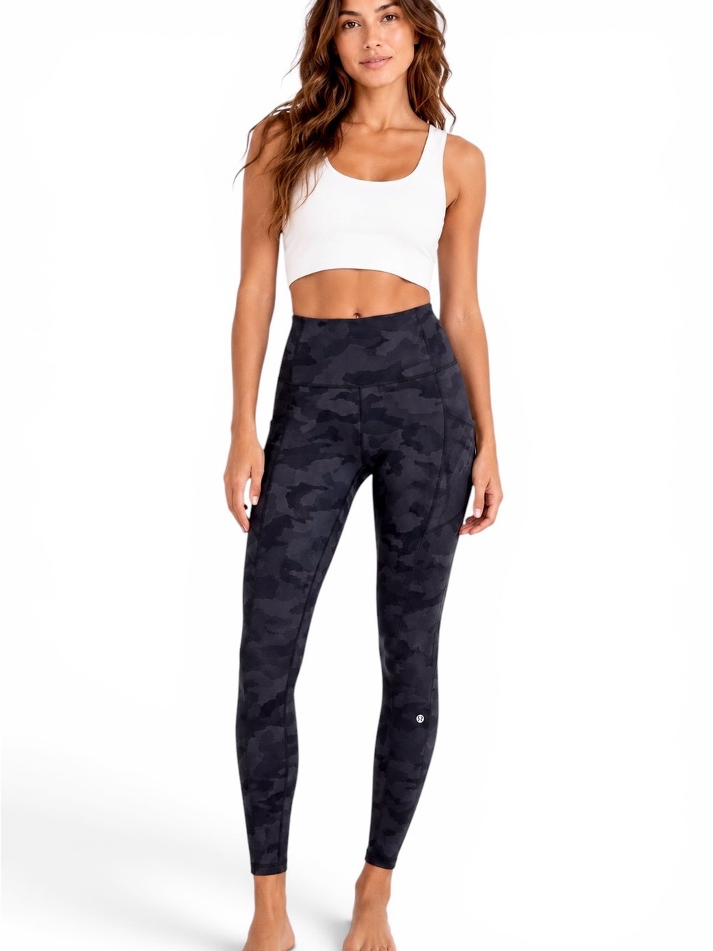 Lululemon – Fast and Free Tight 28” – Heritage 365 Camo Deep Coal Multi – Sz. 6